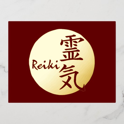 Reiki-kalligrafie en Word 1 Folie Feestdagen Briefkaart (Voorkant)