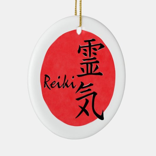 Reiki-kalligrafie en Word 1 Keramisch Ornament (Rechts)