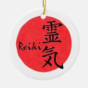 Reiki-kalligrafie en Word 1 Keramisch Ornament