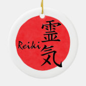Reiki-kalligrafie en Word 1 Keramisch Ornament (Achterkant)