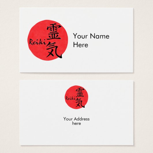 Reiki-kalligrafie en Word 1 Visitekaartje (Voorkant /achterkant)