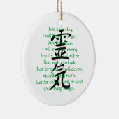 Reiki Kanji en Precepts met Usui Keramisch Ornament (Rechts)
