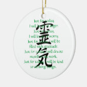 Reiki Kanji en Precepts met Usui Keramisch Ornament (Links)