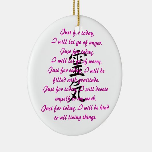 Reiki Kanji en Preepts Keramisch Ornament (Rechts)