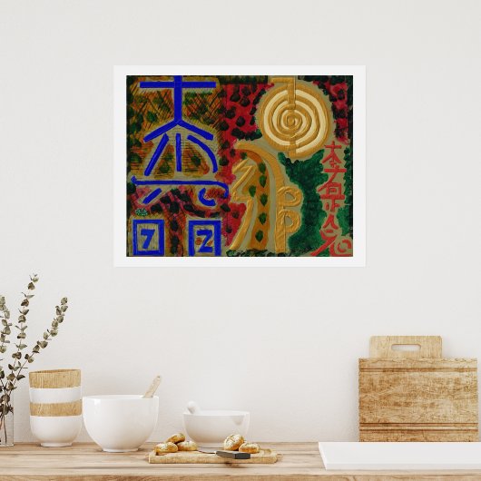 REIKI Karuna Healing Master's Symbolen Poster (Keuken)