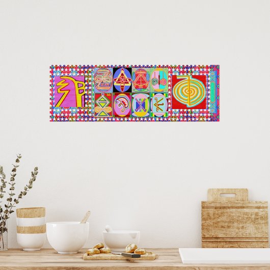 REIKI Karuna Healing Master's Symbolen Poster (Keuken)