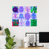 REIKI Karuna Healing Master's Symbolen Poster (Thuiskantoor)