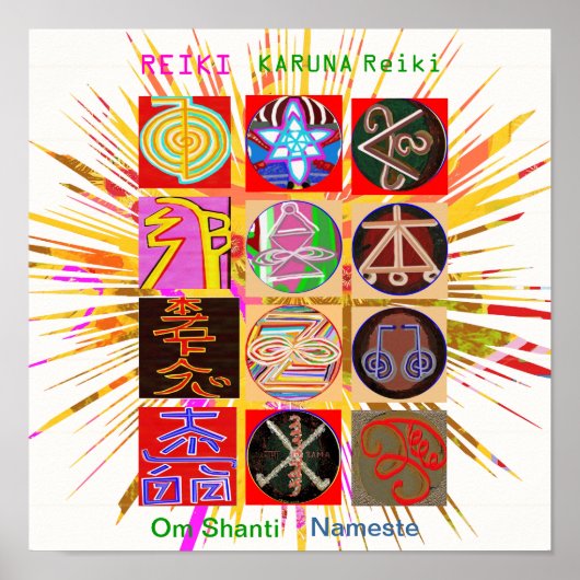 REIKI KARUNA - Healing Symbols Poster (Voorkant)