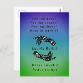 Reiki Level 2 Practitioner Riddle en Hands Color Briefkaart