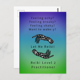 Reiki Level 2 Practitioner Riddle en Hands Color Briefkaart