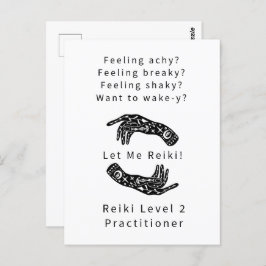 Reiki Level 2 Practitioner Riddle en Hands White Briefkaart