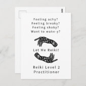 Reiki Level 2 Practitioner Riddle en Hands White Briefkaart (Voorkant / Achterkant)