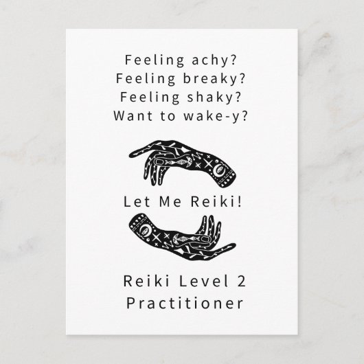 Reiki Level 2 Practitioner Riddle en Hands White Briefkaart (Voorkant)