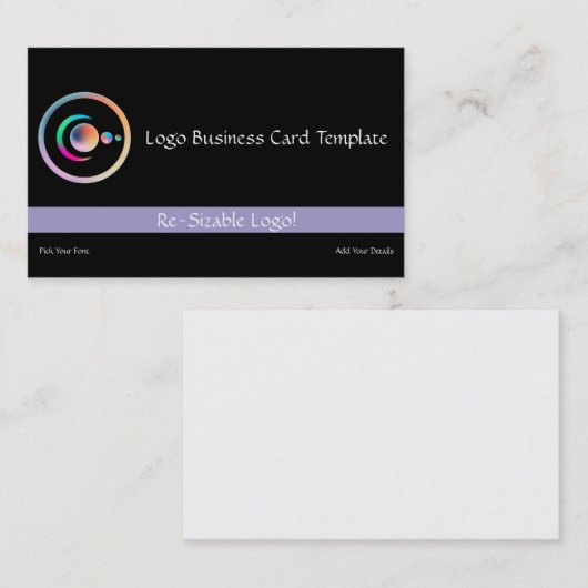 Reiki Logo Crescent Moon & Planets Rainbow Visitekaartje (Voorkant / Achterkant)