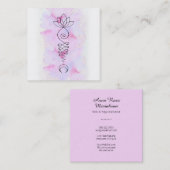 *~* Reiki Lotus Moon Energy Healer Yoga Nirvana Vierkante Visitekaartje (Voorkant / Achterkant)