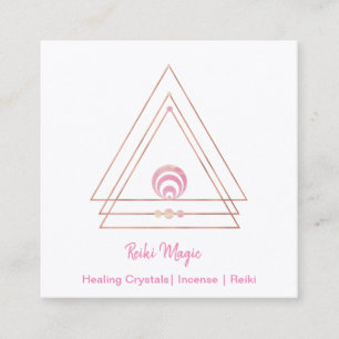 Reiki Magic Pink and Roos Gold Vierkante Visitekaartje
