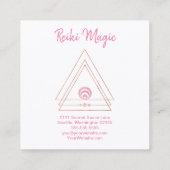 Reiki Magic Pink and Roos Gold Vierkante Visitekaartje (Achterkant)