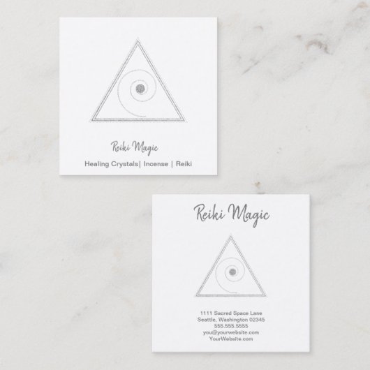 Reiki Magic Vierkante Visitekaartje (Voorkant / Achterkant)