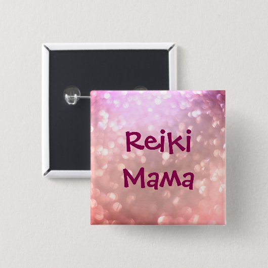 Reiki Mama Vierkante Button 5,1 Cm (Voorkant /achterkant)