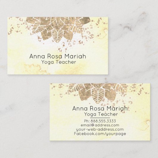 *~* Reiki Mandala Yoga Glitter Spiritueel Visitekaartje (Voorkant / Achterkant)