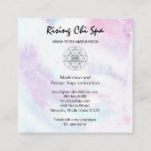 *~* Reiki Massage Pastel Sacred Geometry Yoga Vierkante Visitekaartje (Achterkant)