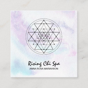 *~* Reiki Massage Pastel Sacred Geometry Yoga Vierkante Visitekaartje