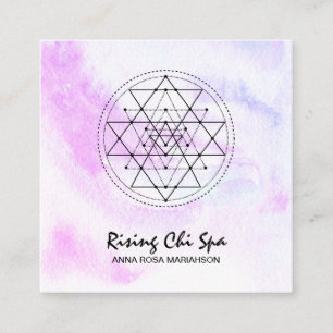 ** Reiki Massage Pastel Yoga Heilige Geometrie Vierkante Visitekaartje