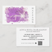 *~*. Reiki Massage Therapist Massage Therapy QR Visitekaartje (Voorkant / Achterkant)