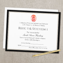 Reiki Master Certificaat van Voltooiing Award -
