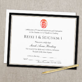 Reiki Master Certificaat van Voltooiing Award -