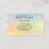 Reiki Master Colorful Sunflower Visitekaartje (Achterkant)