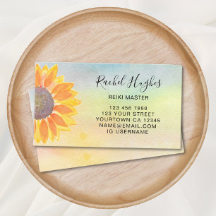 Reiki Master Colorful Sunflower Visitekaartje