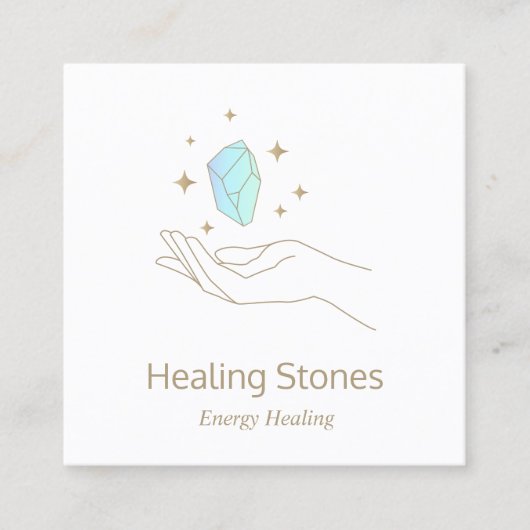 Reiki Master Crystal Healer Vierkante Visitekaartje (Voorkant)
