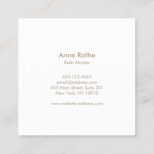 Reiki Master Crystal Healer Vierkante Visitekaartje (Achterkant)