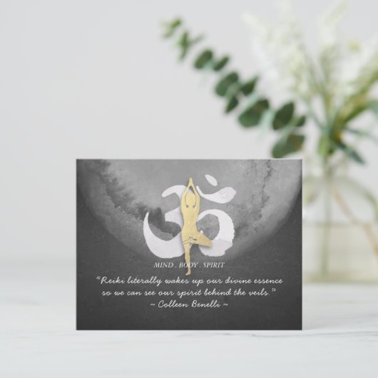 Reiki Master en Yoga Mediation Instructor Quotes Briefkaart (Staand voorkant)