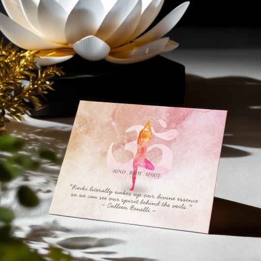 Reiki Master en Yoga Mediation Instructor Quotes Briefkaart