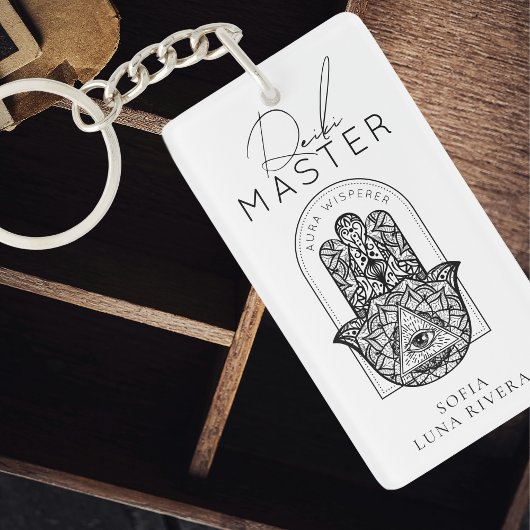 Reiki Master Hamsa Hand Evil Eye Yoga Therapist Sleutelhanger