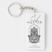 Reiki Master Hamsa Hand Evil Eye Yoga Therapist Sleutelhanger (Voorkant)