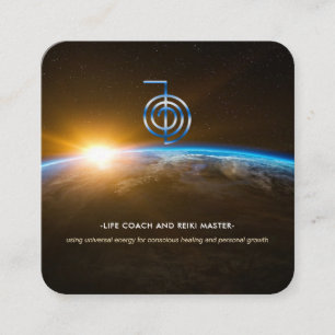 Reiki Master Life Coach - Universe Vierkante Visitekaartje