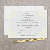 Reiki Master Lotus Certificate of Completion Award Kaart