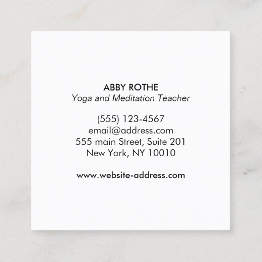 Reiki Master met Chakras Paarse Vierkante Visitekaartje (Achterkant)