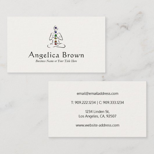 Reiki Master met Chakras Visitekaartje (Voorkant / Achterkant)