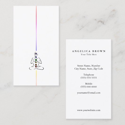 Reiki Master met Chakras Visitekaartje (Voorkant / Achterkant)
