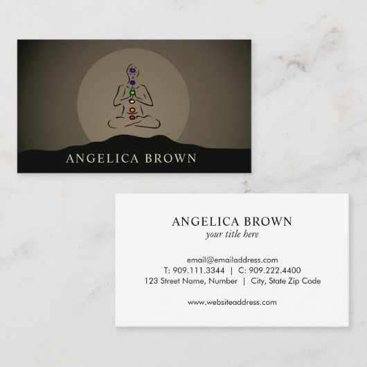 Reiki Master met Chakras Visitekaartje (Voorkant / Achterkant)