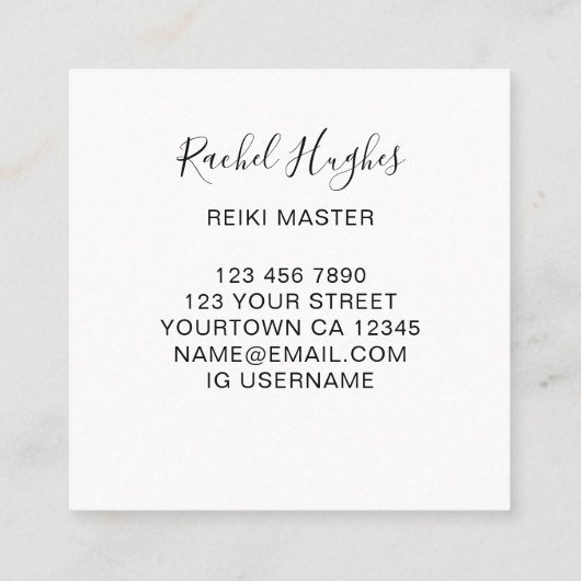 Reiki Master Minimal Visitekaartje (Achterkant)