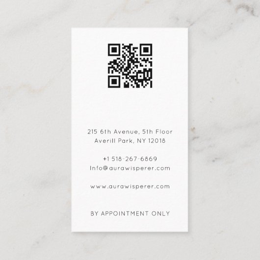 Reiki Master Minimalist Hansa Hand Arch Visitekaartje (Achterkant)