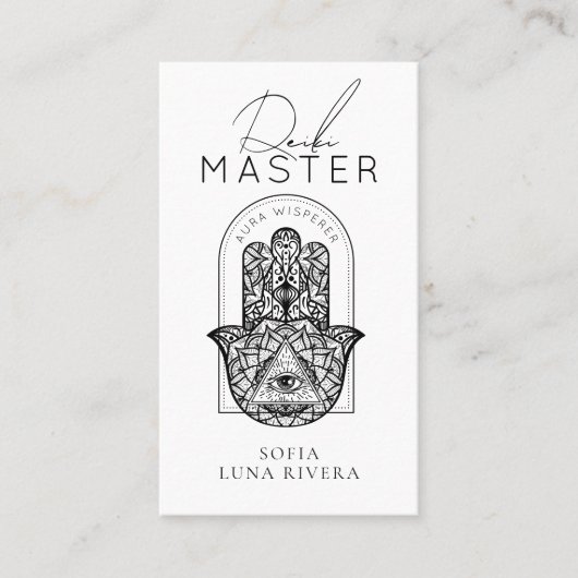 Reiki Master Minimalist Hansa Hand Arch Visitekaartje (Voorkant)
