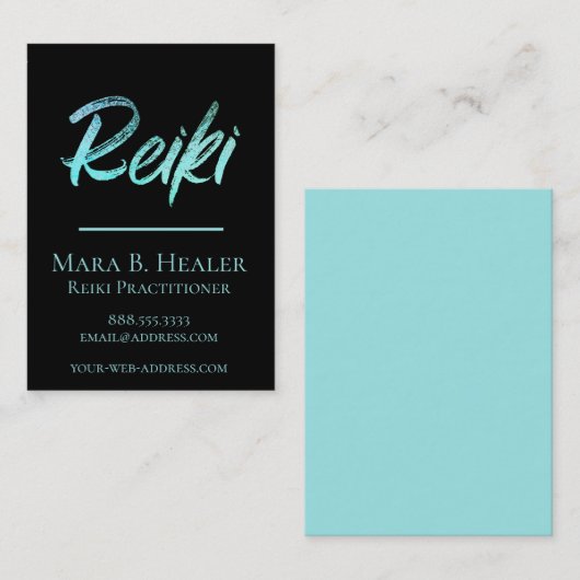** Reiki Master of Practitioner Energy Healer Visitekaartje (Voorkant / Achterkant)