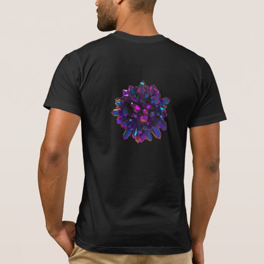 ** Reiki Master Paarse Crystal Sphere Zwart T-shirt (Achterkant)