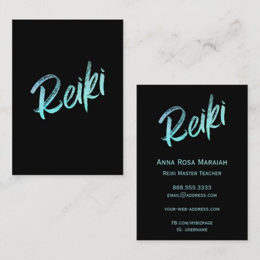** Reiki Master Practitioner Healing Energy Visitekaartje (Voorkant / Achterkant)